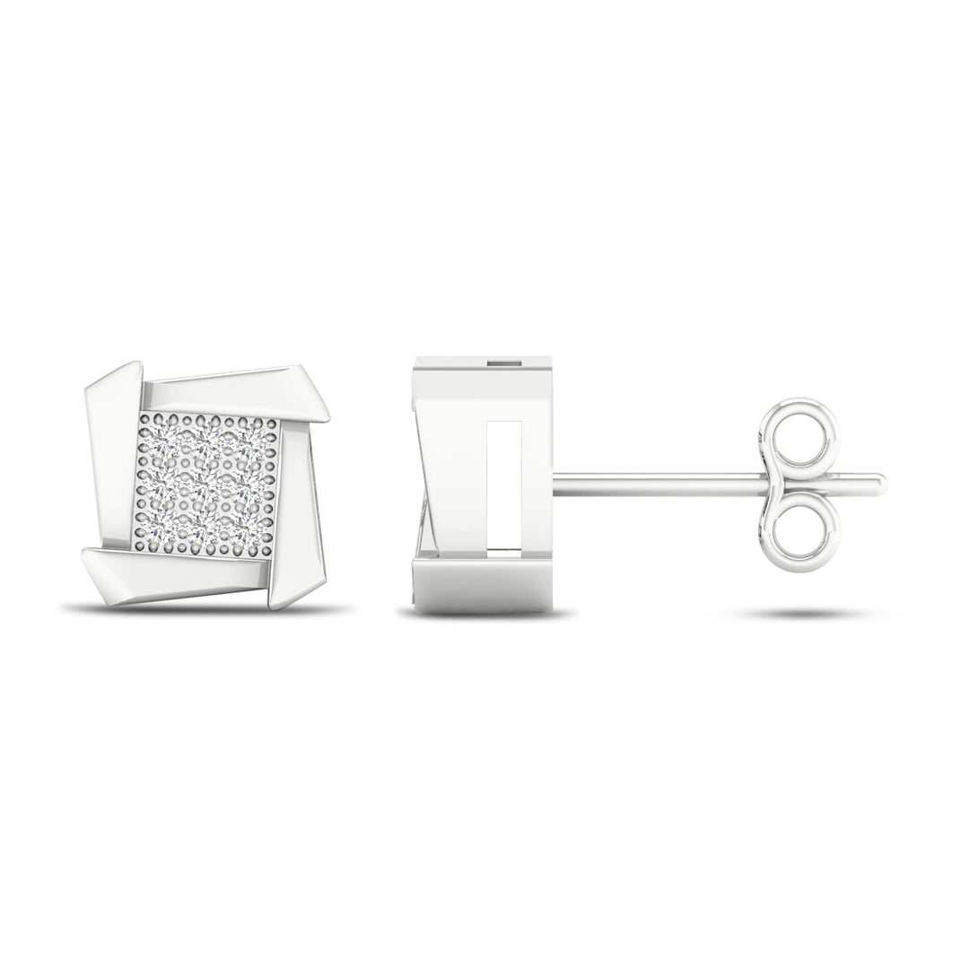 10k White Gold Lab Diamond Stud Earrings for Women