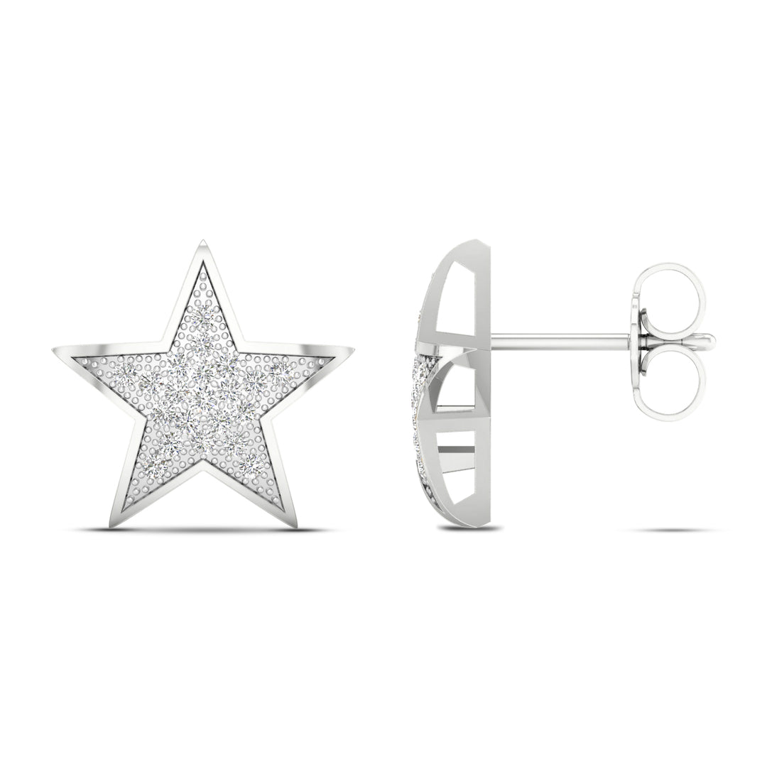10k White Gold Lab Diamond Stud Earrings for Women