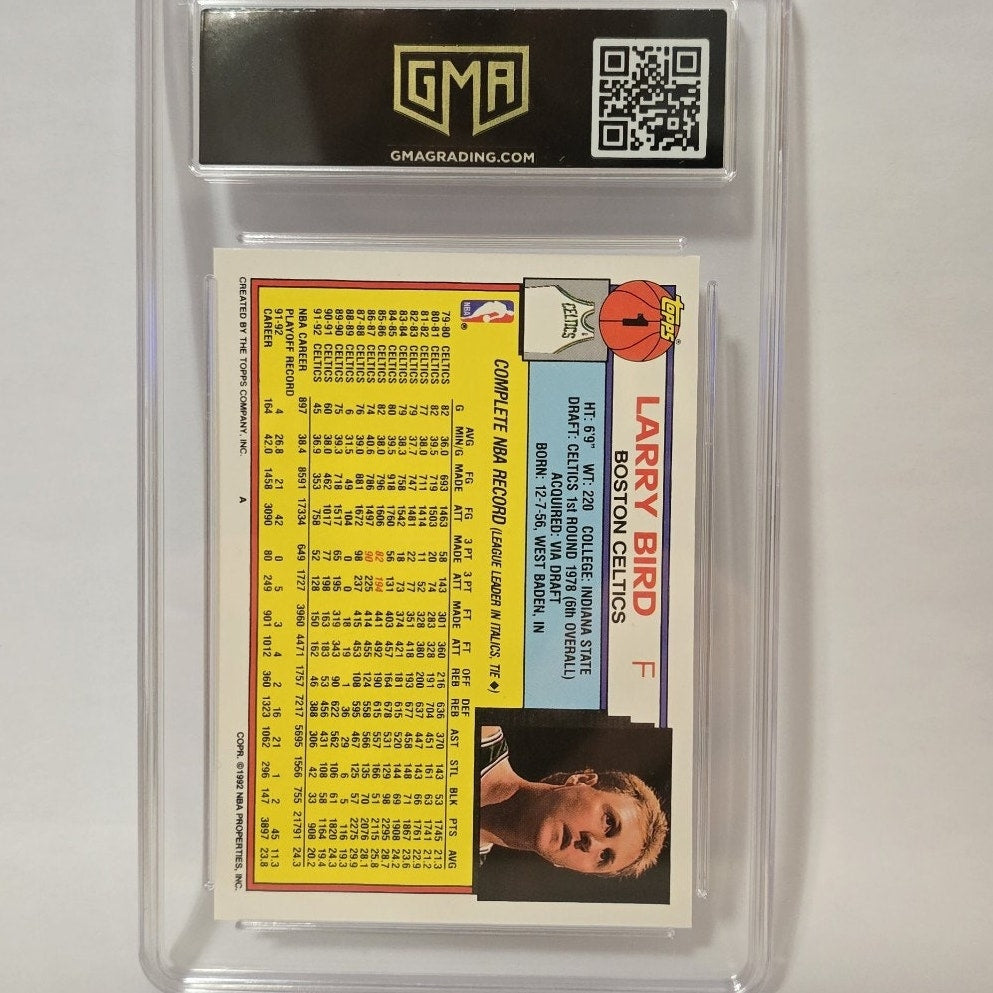 1992 Larry Bird #1 Topps GMA 9 Boston Celtics