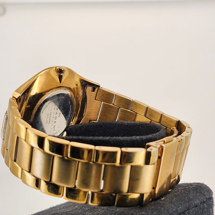 Skagen Denmark Gold Tone Diamond Accent Stainless Steel Women's Watch SKW2095