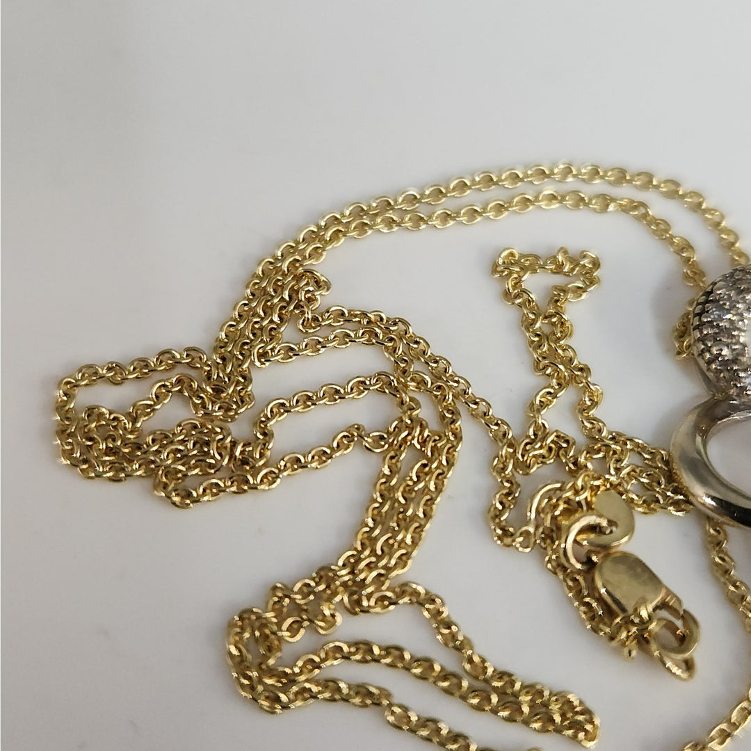 10k Gold Ruby and Diamond heart pendant necklace with 18" in 14k chain
