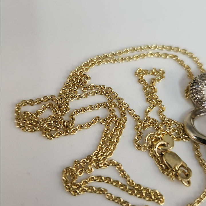 10k Gold Ruby and Diamond heart pendant necklace with 18" in 14k chain
