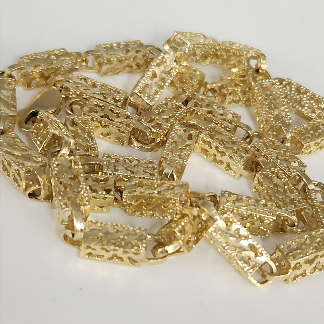 Vintage 10K Yellow Gold Textured Nugget 23g Necklace 21"