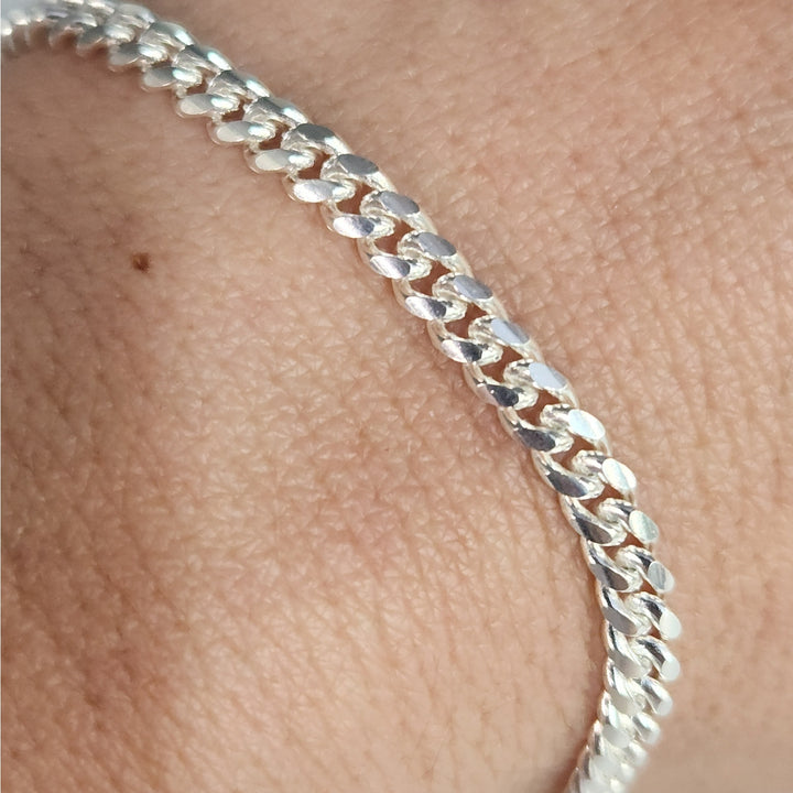 925 Italy sterling silver Cuban Chain Bracelet 7.5"