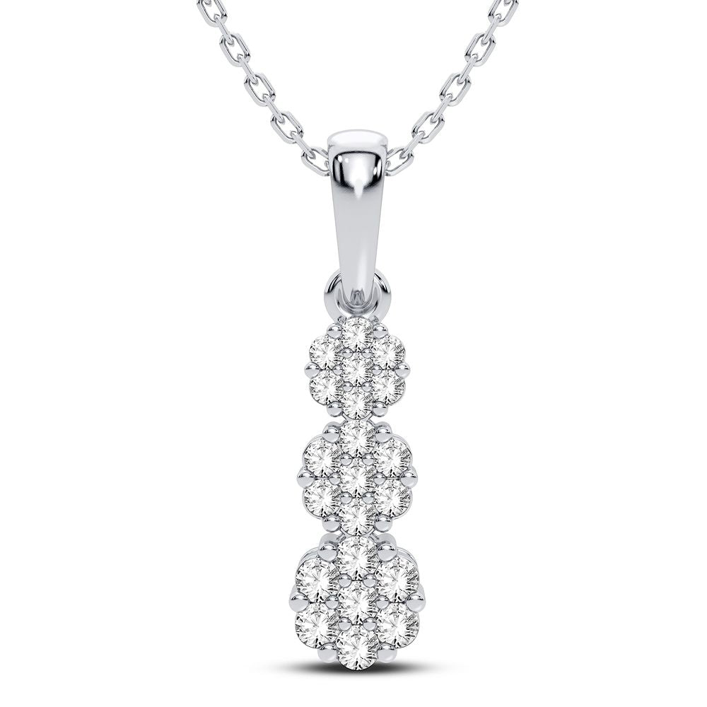 14K White Gold 1.50CT Diamond Pendant