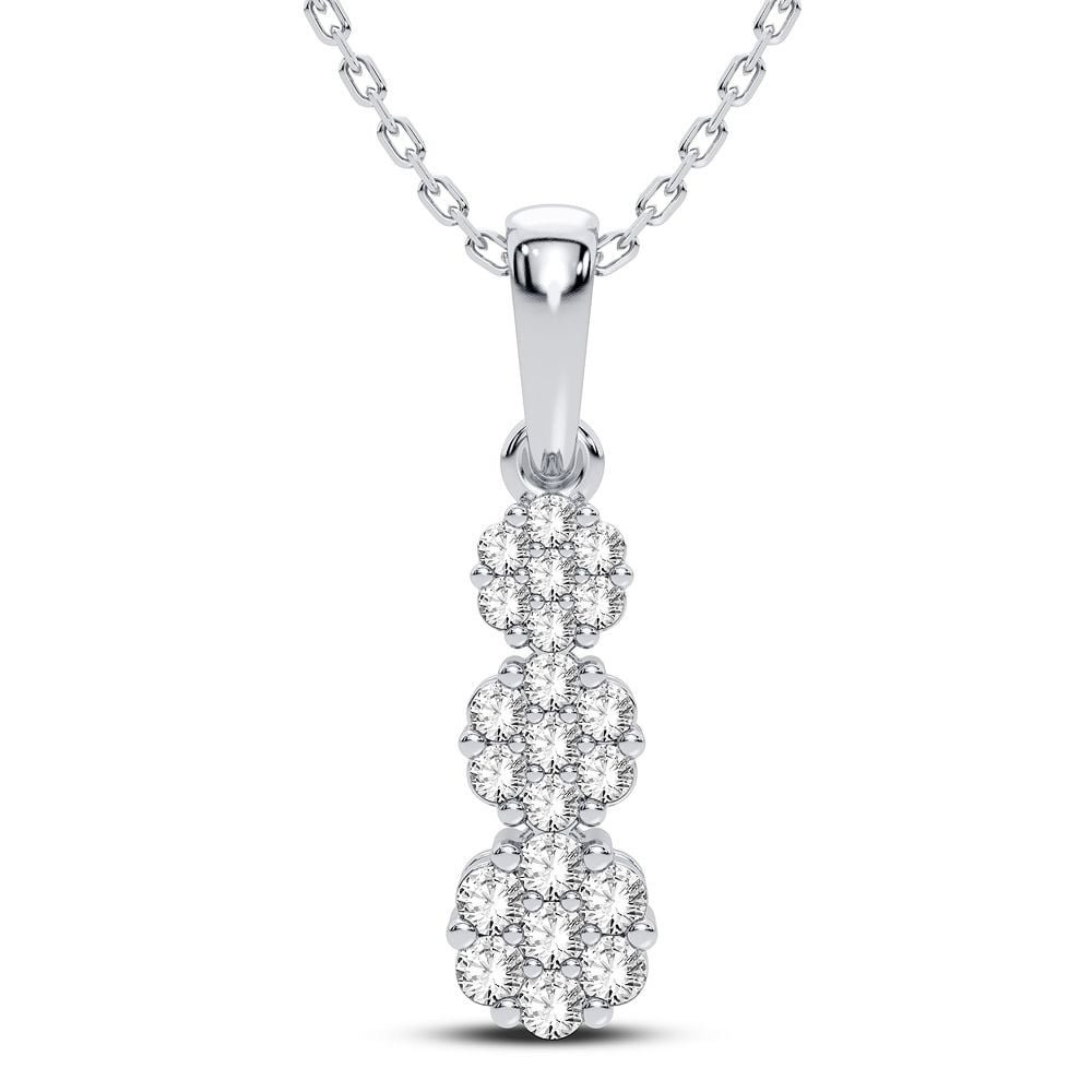 Delicate 14k White Gold 0.50CT Diamond Womens Pendant