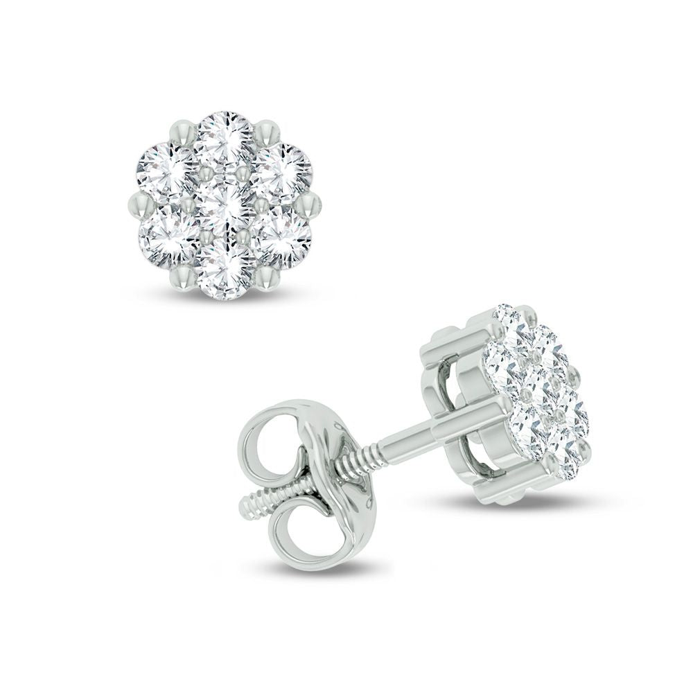 Elegant 14k White Gold 0.50CT Diamond Womens Earrings