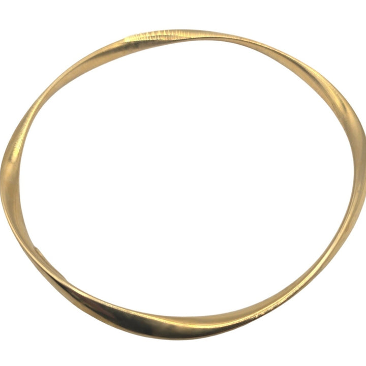 925 Sterling Silver Gold Plated Wavy Bangle Bracelet 4.8g