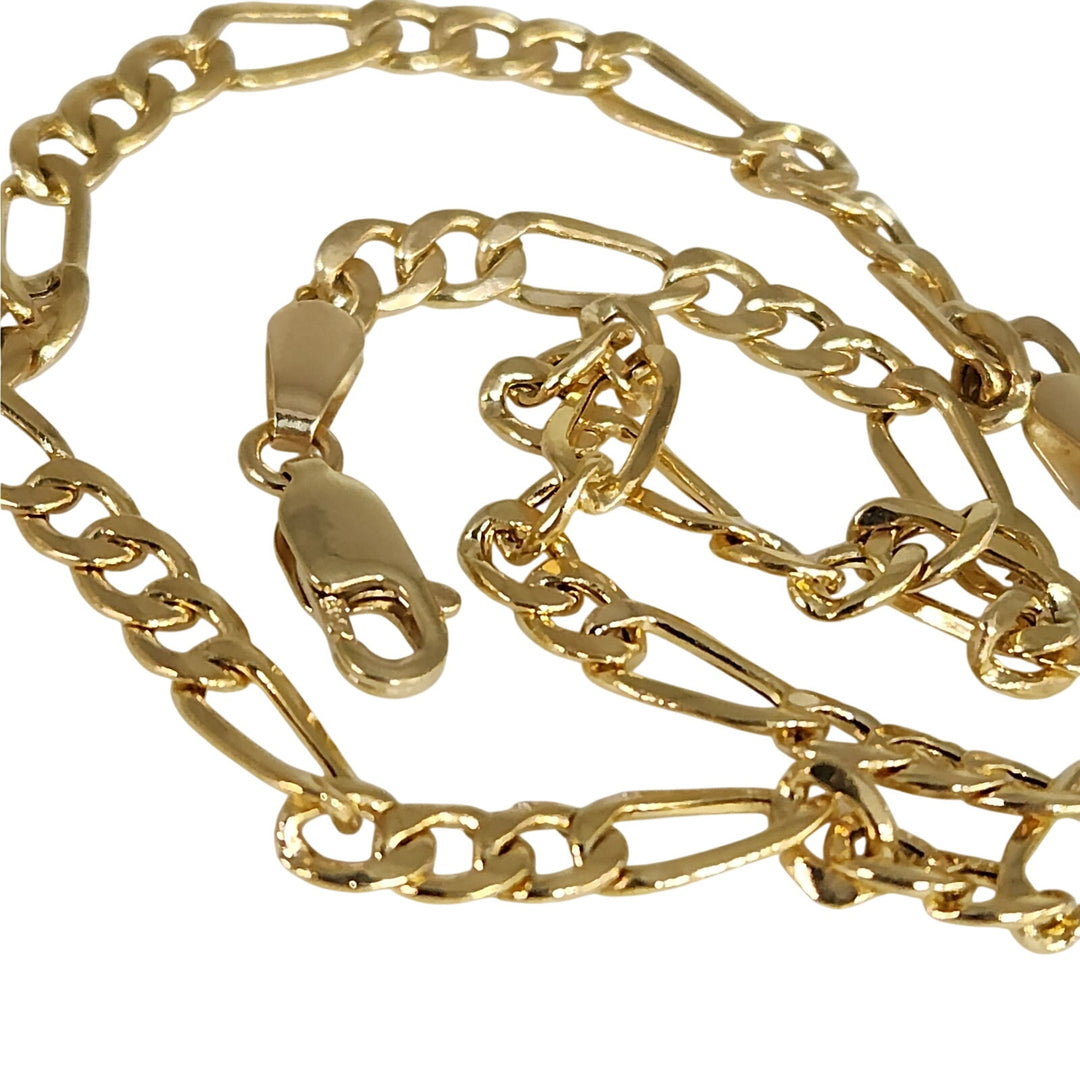 14k Yellow Gold Figaro Link  Italian style Anklet 10.5" 3.4g