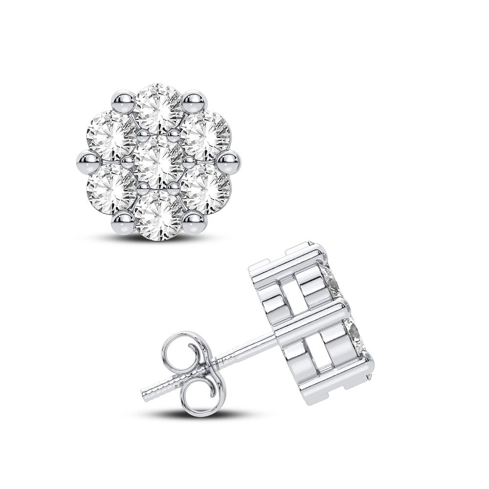 Luminous 14k White Gold 0.75CT Diamond Womens Earrings