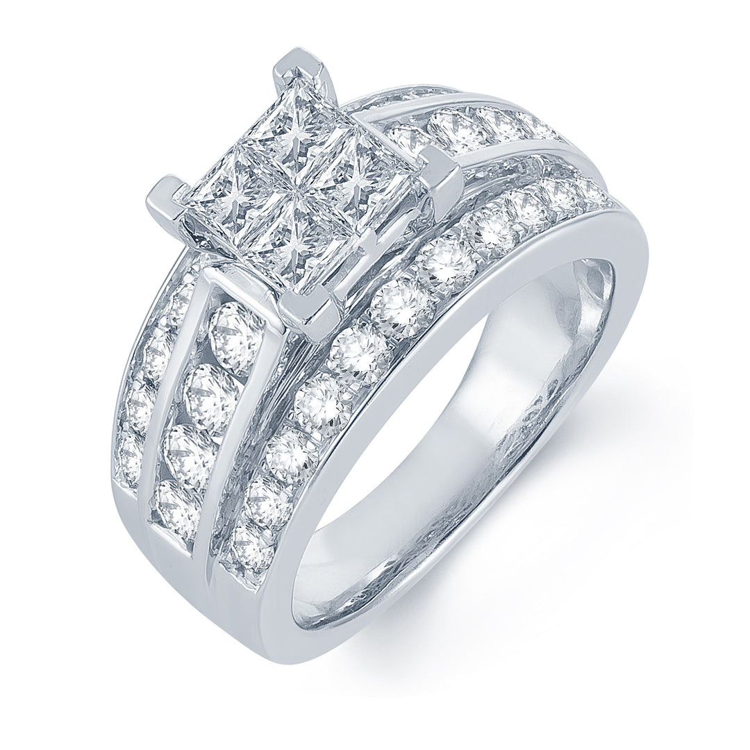 Luminous 14k White Gold 2.62CT Diamond Engagement Ring