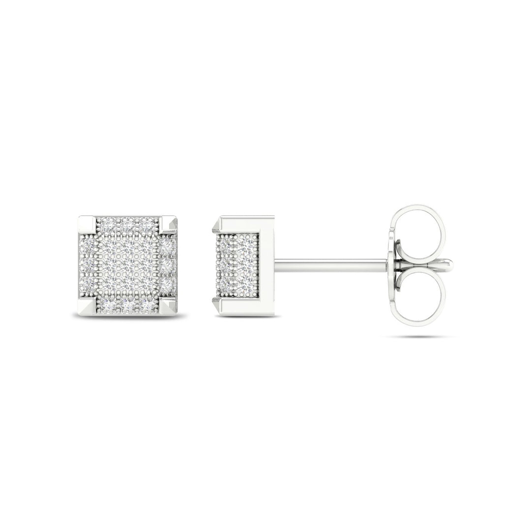 Sparkling 10k White Gold Diamond Stud Earrings for Women