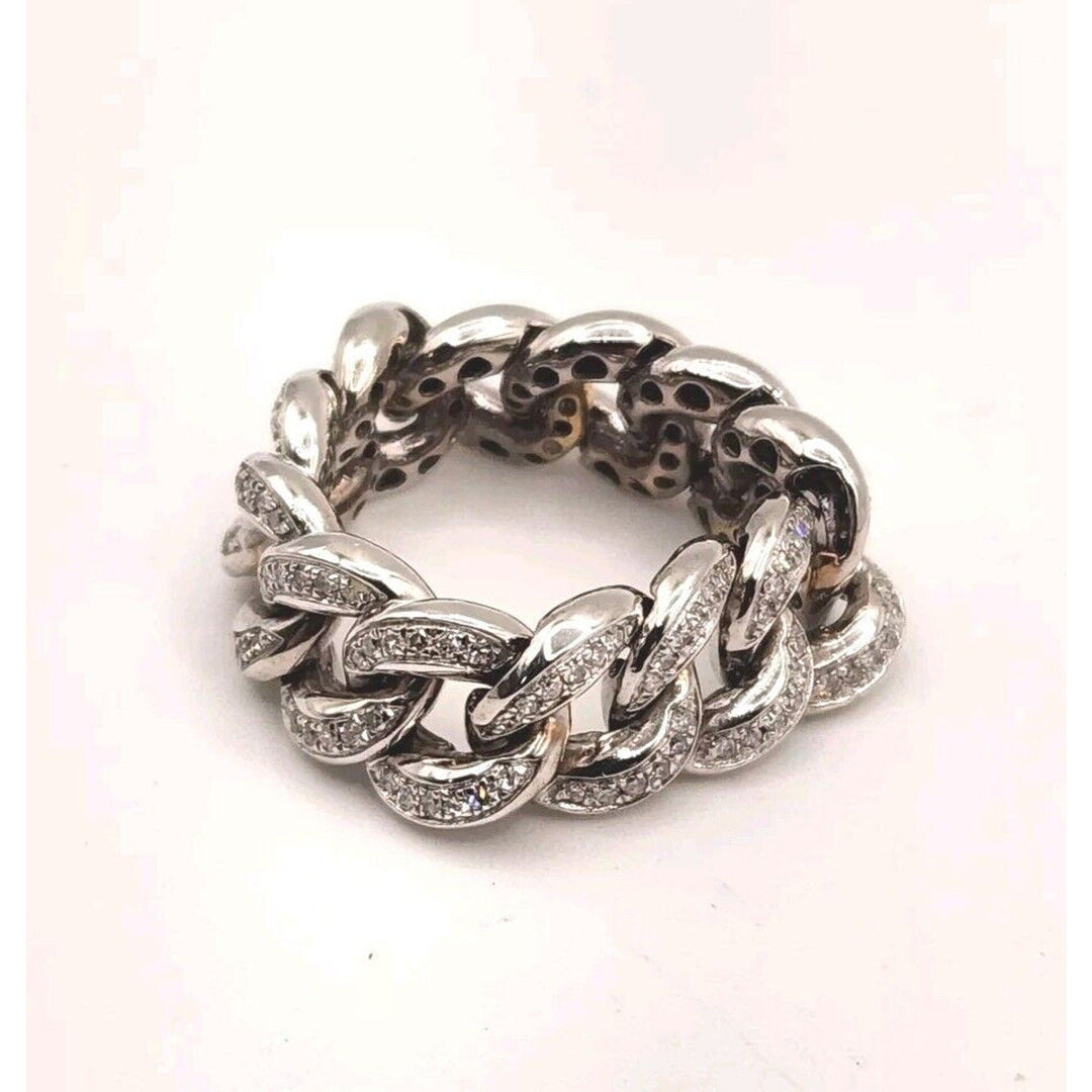 10k White Gold Diamond Icing Flexible Ring #2