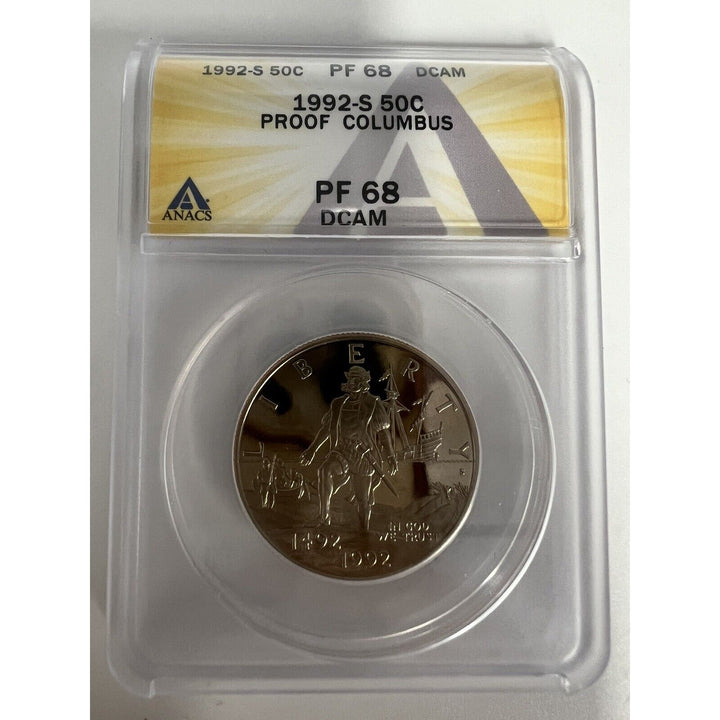 1992-S 50C Proof Columbus PF 68 DCAM