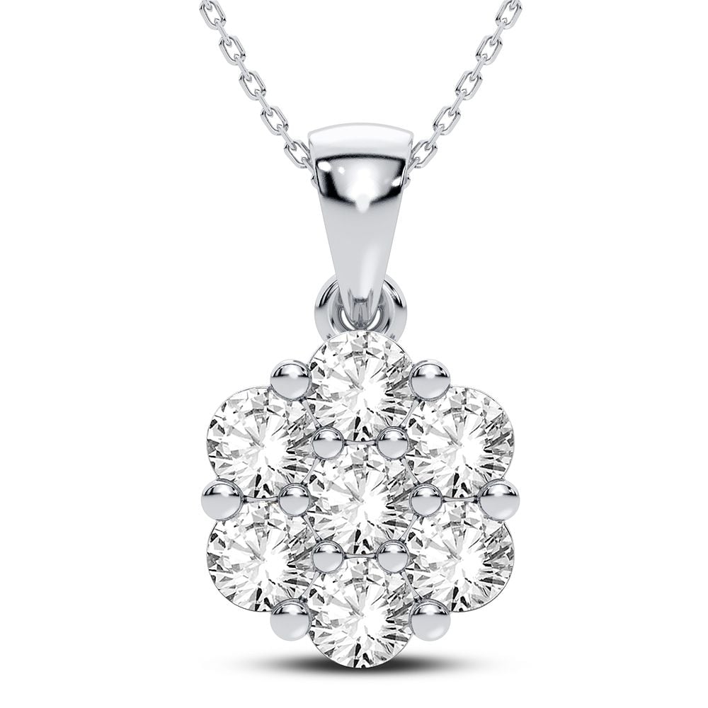 Sparkling 0.25CT Diamond White Gold Womens Pendant