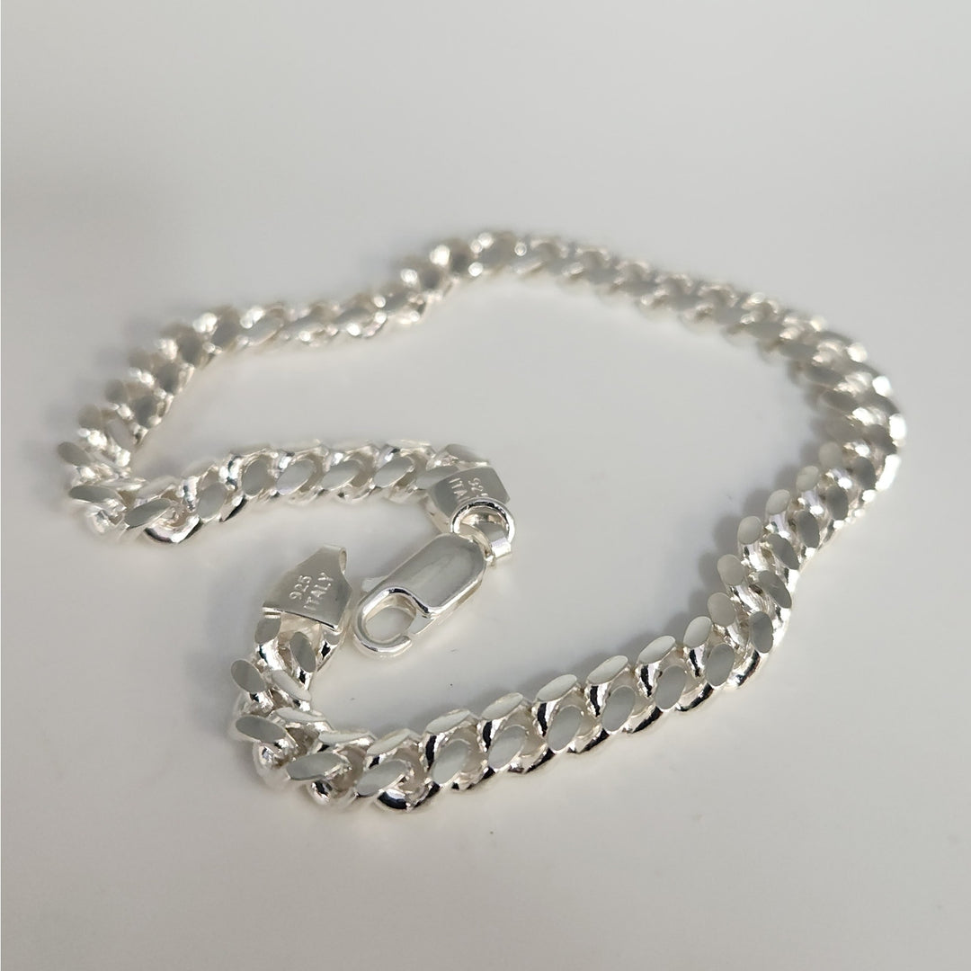 925 Sterling Silver Miami Cuban Chain Bracelets 8"