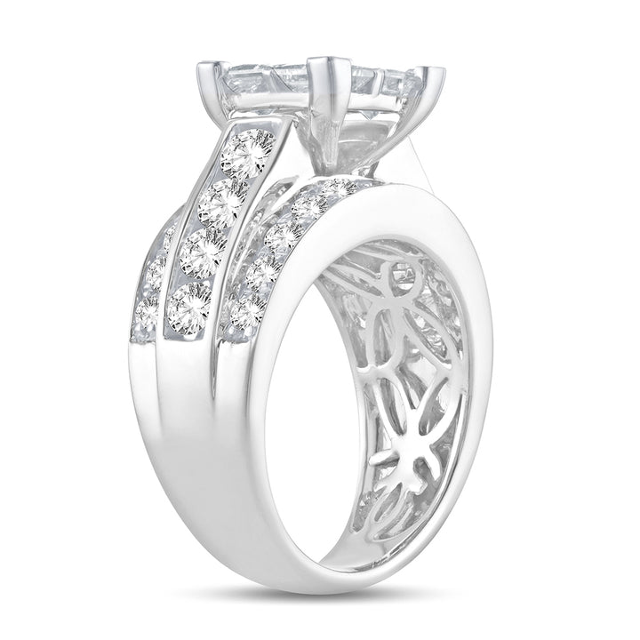 Luminous 14k White Gold Lab Diamond Engagement Ring (3.50CT)