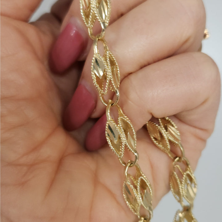 10k Yellow Gold Fancy Turkish Diamond Cut Vintage Chain Necklace 28"