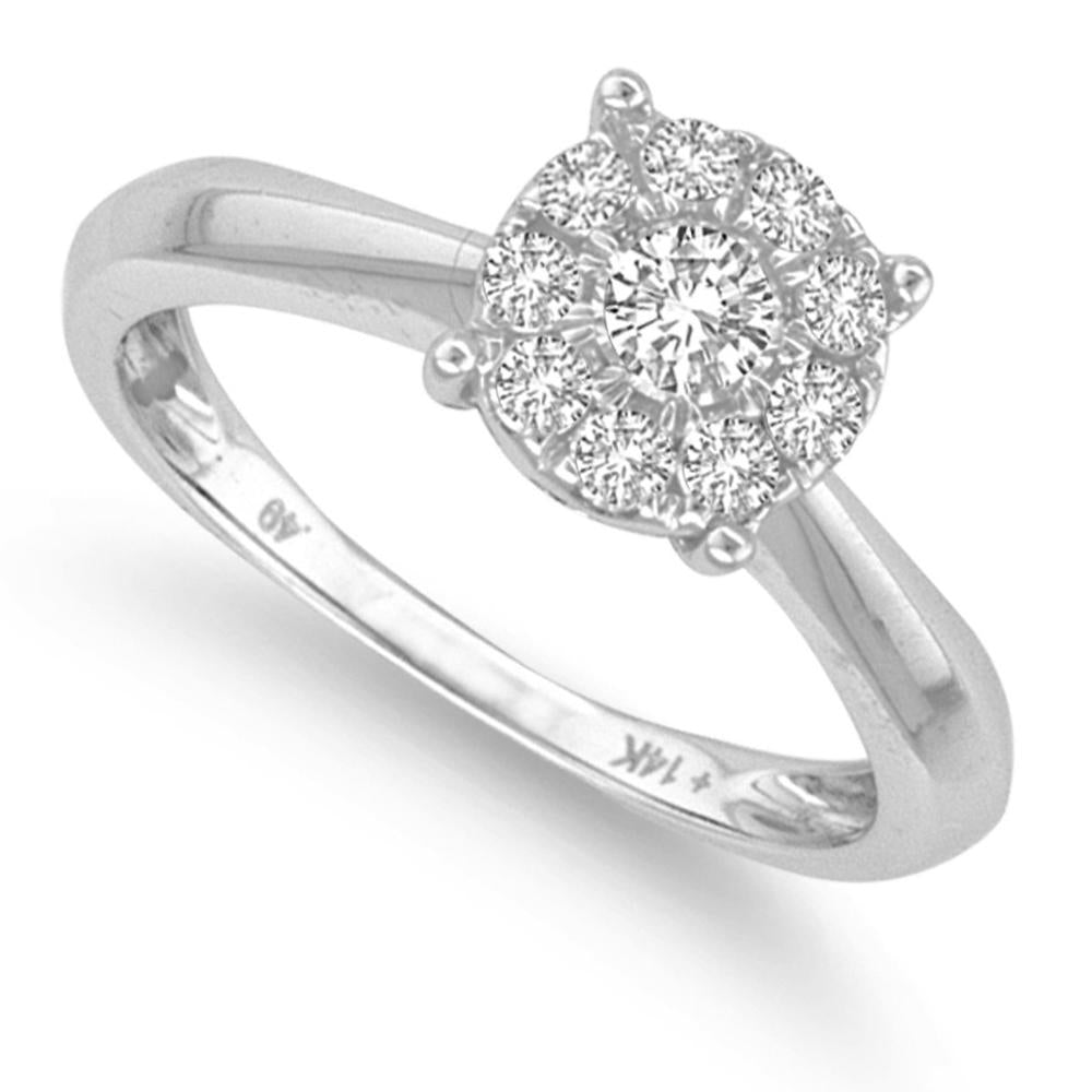 Timeless 14k White Gold Lab Diamond Engagement Ring (0.50CT)