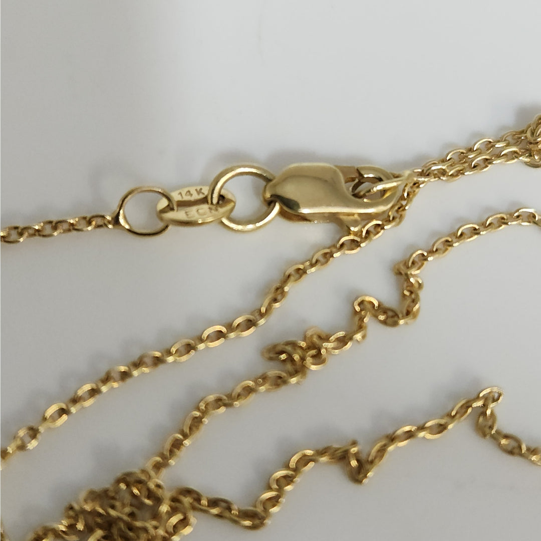 14k Yellow Gold Cable Link Chain Necklace 18" Classic everyday chain