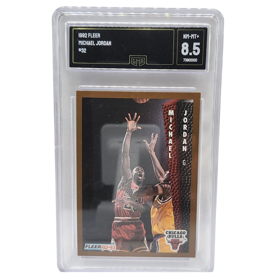 1992-93 Fleer Michael Jordan #32 Chicago Bulls HOF GMA 8.5 NM-MT+ Graded Card