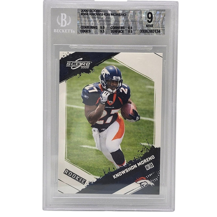 2009 Score #364 Knowshon Moreno Rookie Card Denver Broncos BGS 9 Mint