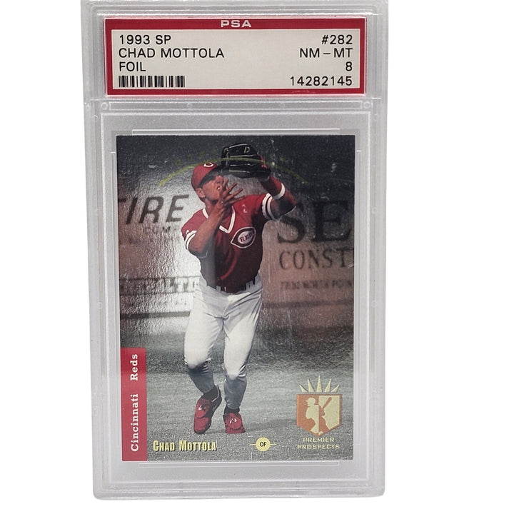 1993 SP Chad Mottola Premier Prospects Foil #282 — PSA 8 NM-MT