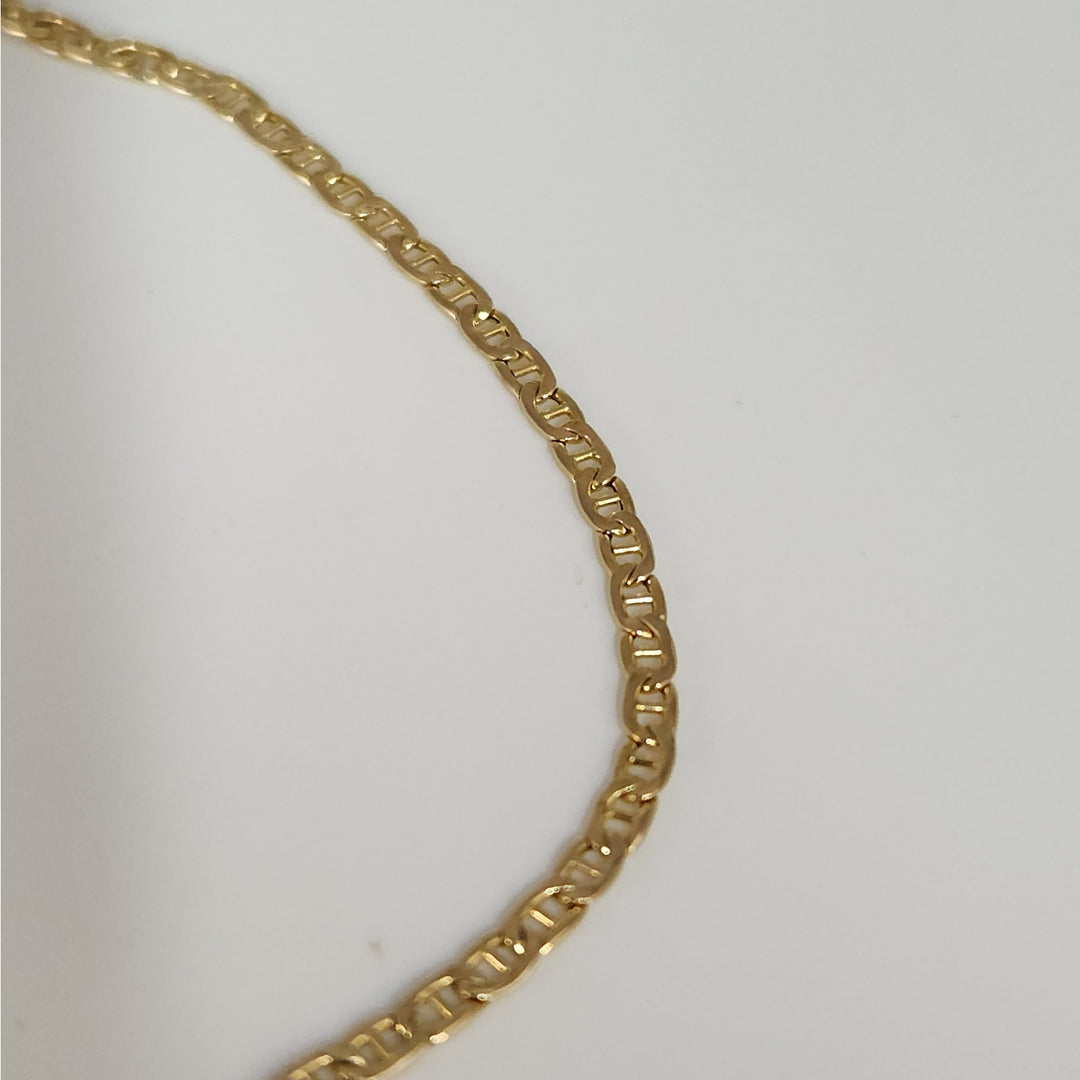 10K Yellow Gold Mariner Link Chain Necklace 20"
