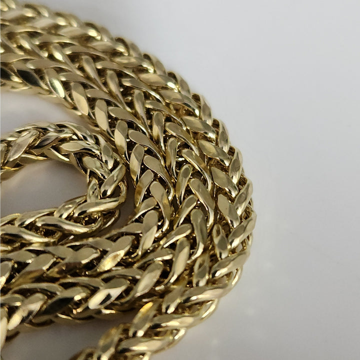 Genuine 10k Yellow Gold Wheat Link Necklace 24"