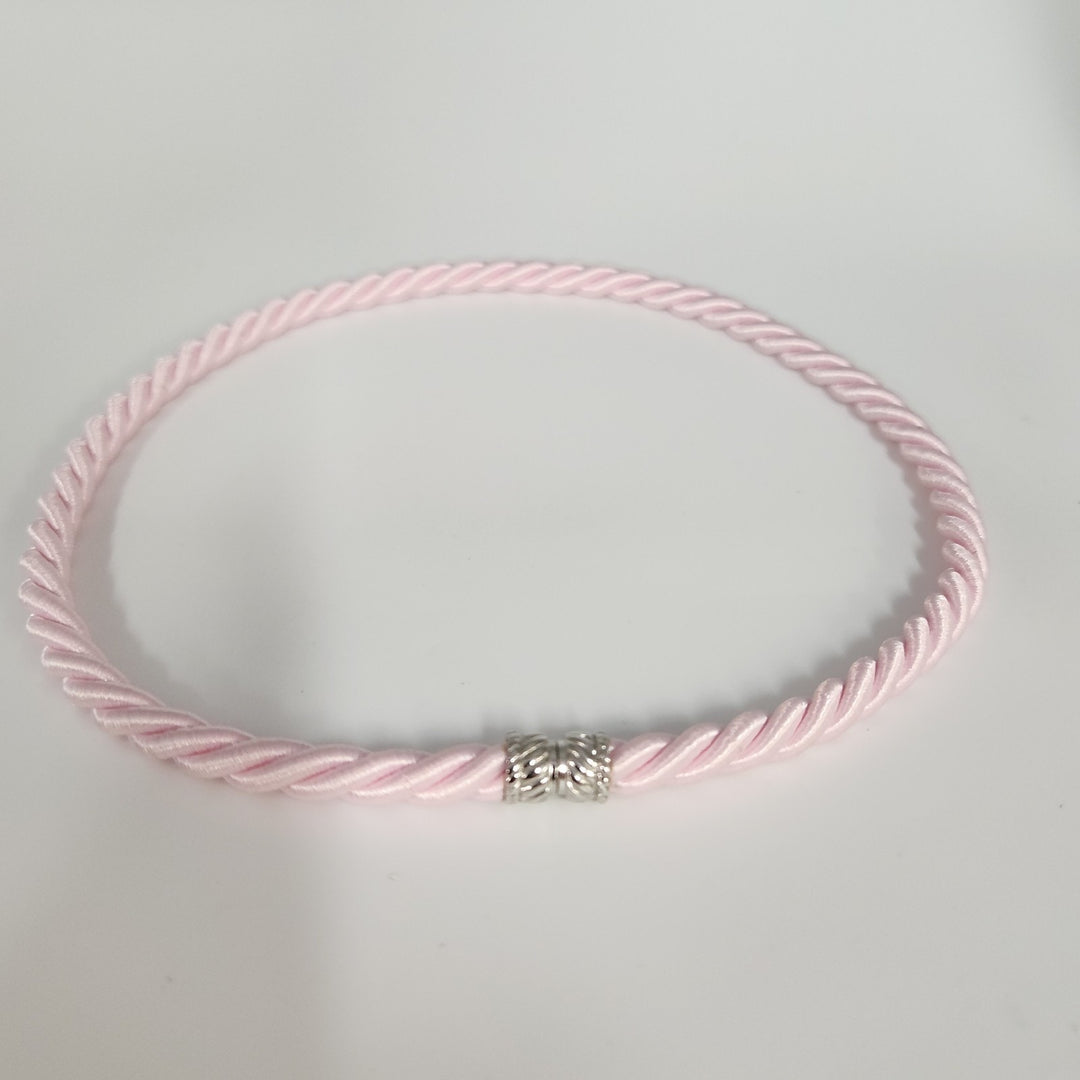 Judith Ripka Braided PinkChoker With Sterling Magnet Clasp 17"