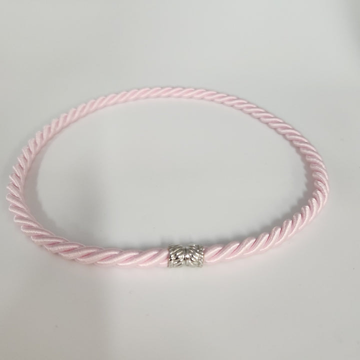 Judith Ripka Braided PinkChoker With Sterling Magnet Clasp 17"