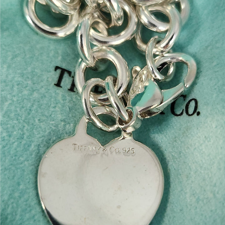 Tiffany & Co. Sterling Silver Heart Tag Chain Bracelet