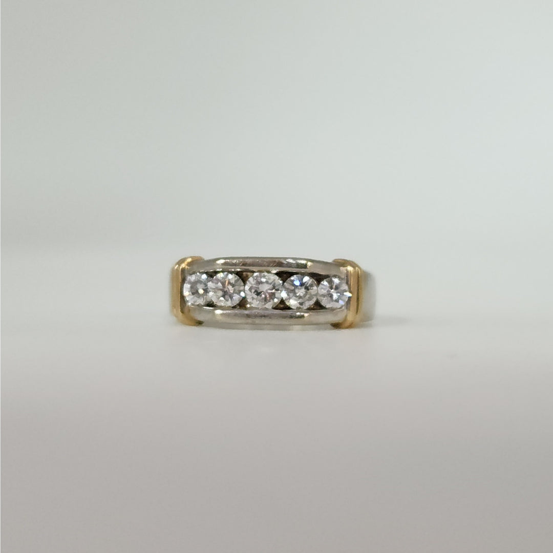 14k Two Tone Gold Diamond Ring Size 10.25