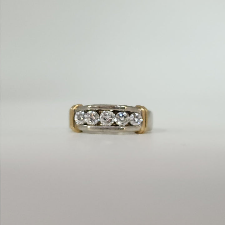 14k Two Tone Gold Diamond Ring Size 10.25