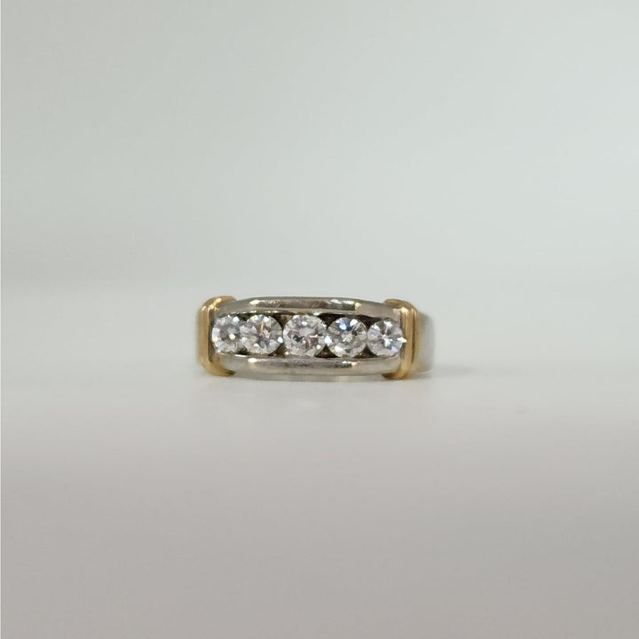 14k Two Tone Gold Diamond Ring Size 10.25