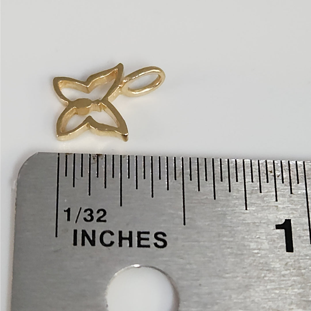 14k Yellow Gold Open Butterfly Pendant Charm