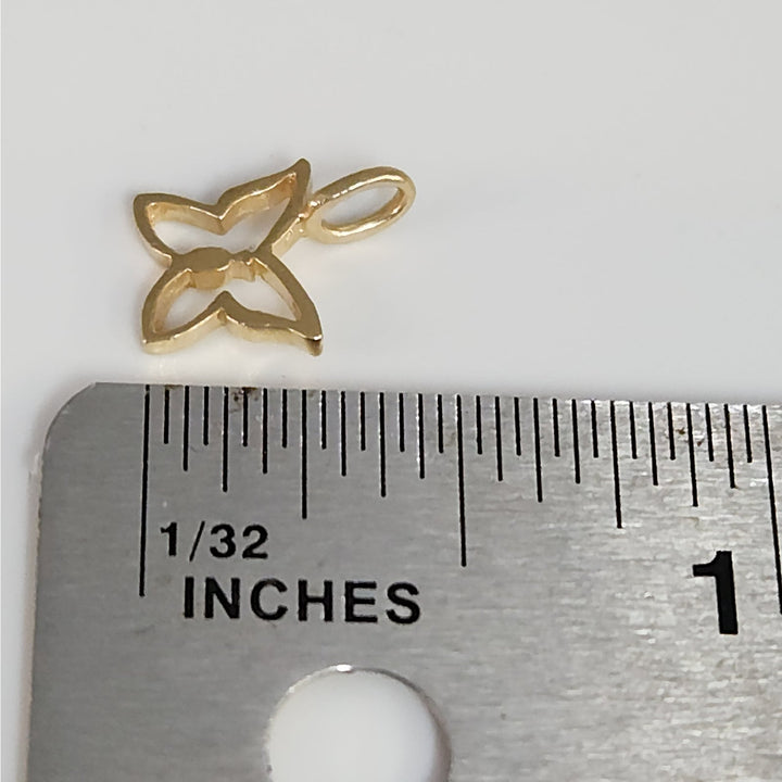14k Yellow Gold Open Butterfly Pendant Charm