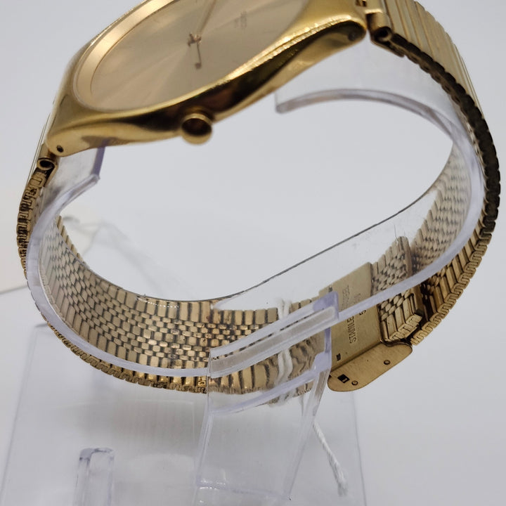 Vintage Swatch Skin / Irony Gold-Tone Quartz Watch with Expansion Bracelet