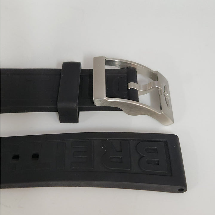 Breitling Black Rubber Diver Strap 20-18mm With Signed Buckle Genuine OEM