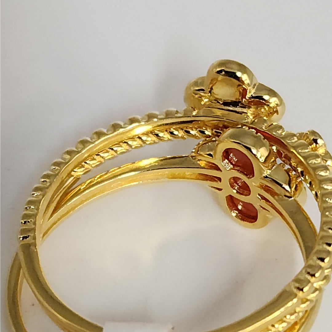 925 Sterling Silver Gold -Tone Clover Stackable Ring Set  size 9