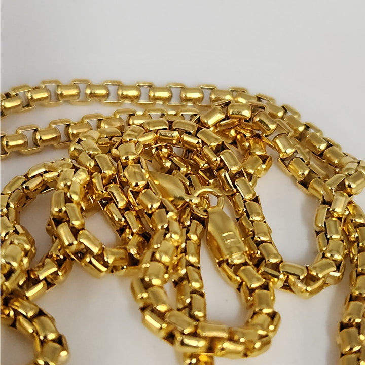 Stunning 14k Yellow Gold Box Chain Necklace 24"
