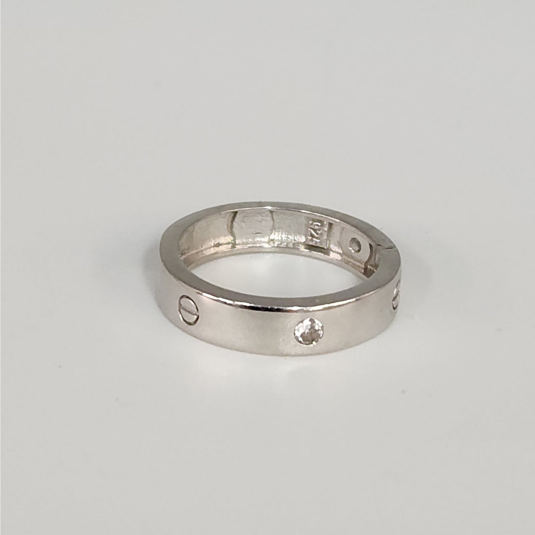 925 Sterling Silver Screw Motif Band Ring size 6.25