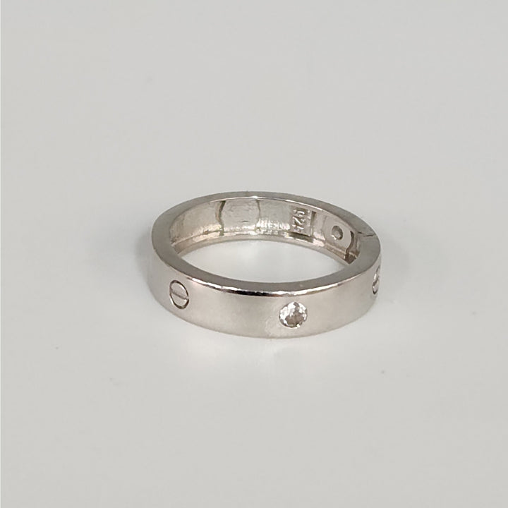 925 Sterling Silver Screw Motif Band Ring size 6.25