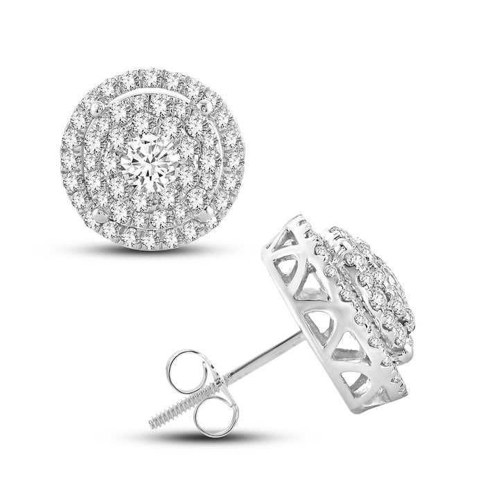 Brilliant 14k White Gold Lab Diamond Stud Earrings
