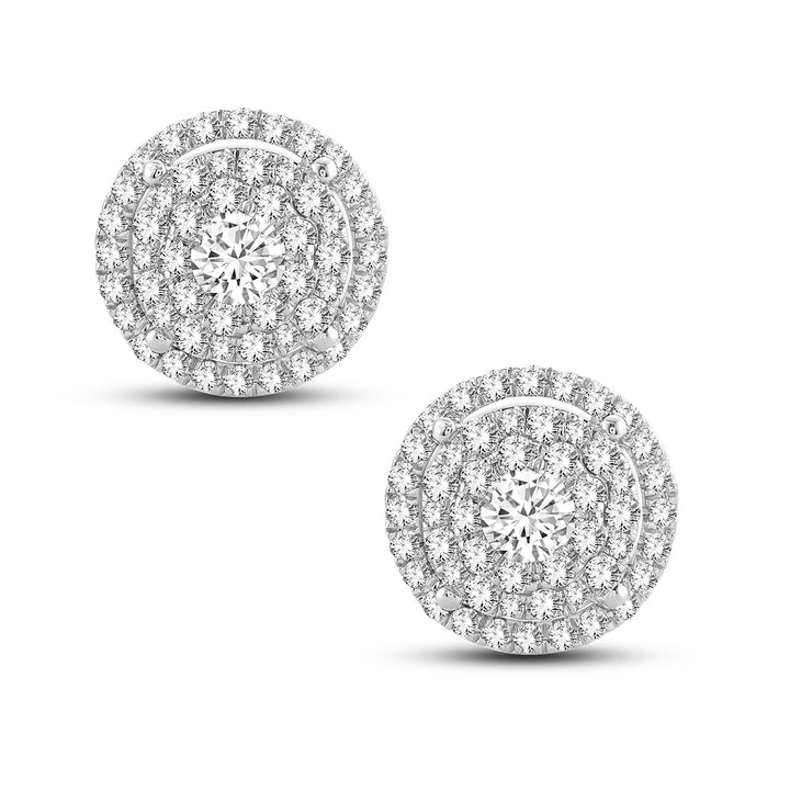 Brilliant 14k White Gold Lab Diamond Stud Earrings