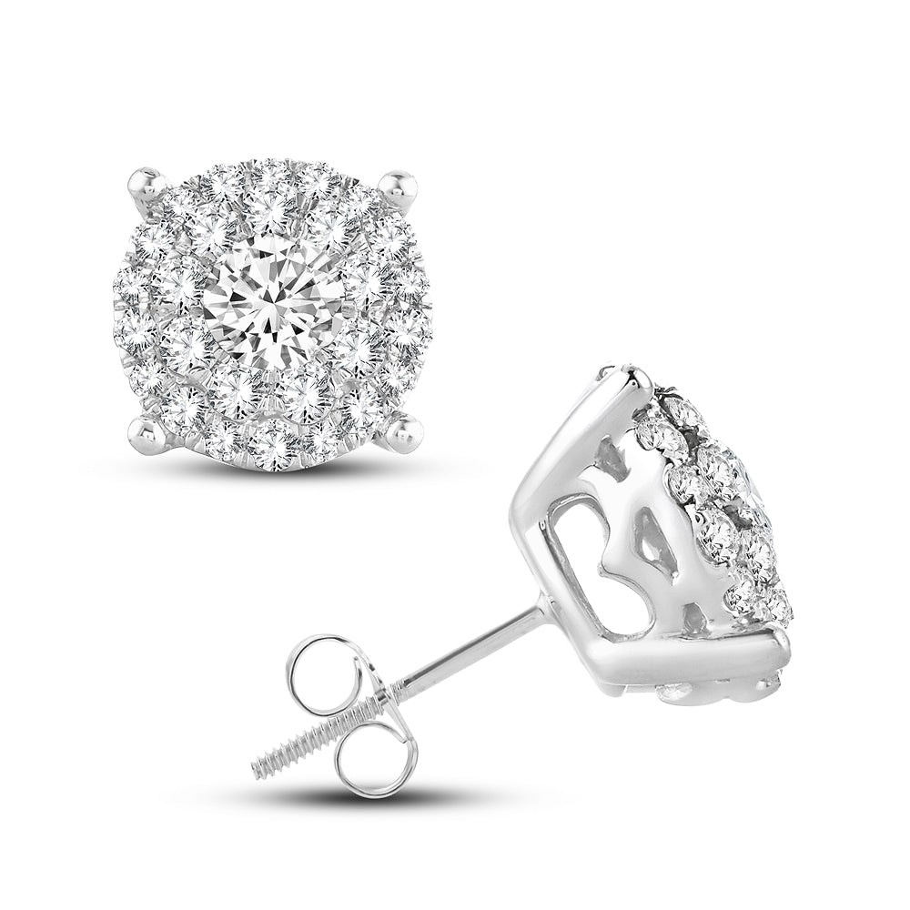 Brilliant 14k White Gold Lab Diamond Stud Earrings - 1.54CT
