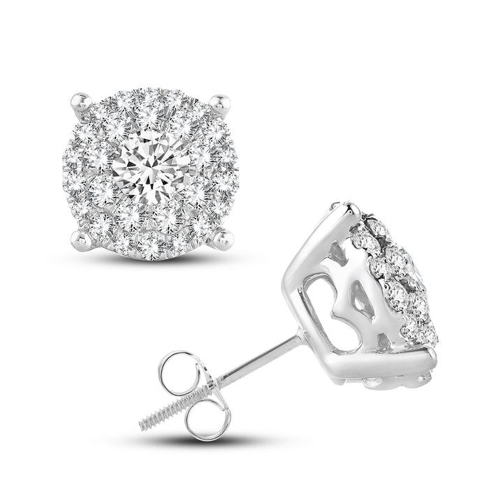 Brilliant 14k White Gold Lab Diamond Stud Earrings - 1.54CT
