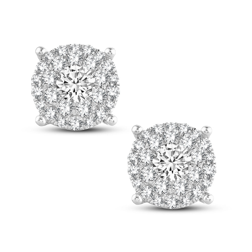 Brilliant 14k White Gold Lab Diamond Stud Earrings - 1.54CT
