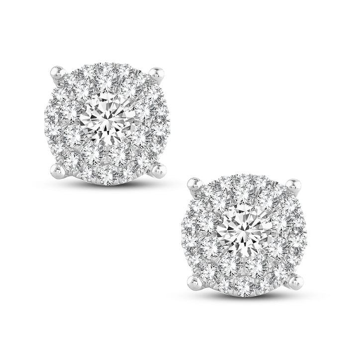 Brilliant 14k White Gold Lab Diamond Stud Earrings - 1.54CT