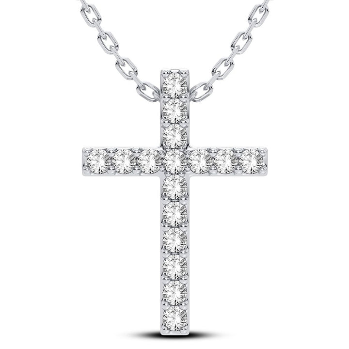 Luminous 14K White Gold Lab Diamond Womens Pendant Charm